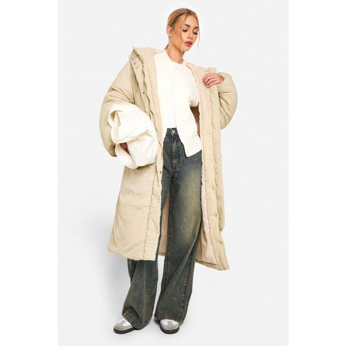 Parka Maxi Acolchada, Beige - boohoo - Modalova