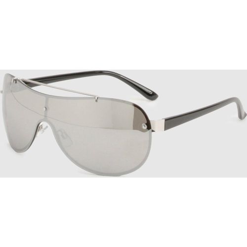 Oversized Visor Sunglasses, Negro - boohoo - Modalova