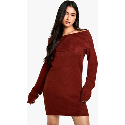 Vestido Jersey Mini De Canalé Con Escote Bardot - boohoo - Modalova