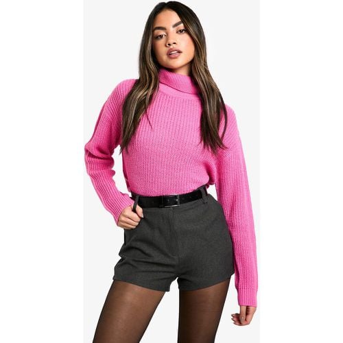 Jersey Básico Crop Con Cuello Vuelto - boohoo - Modalova