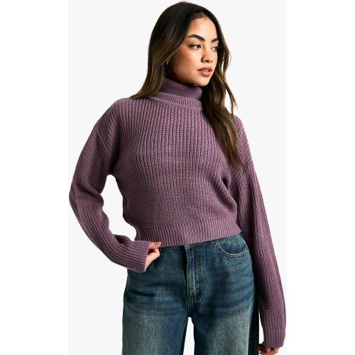 Jersey Básico Crop Con Cuello Vuelto - boohoo - Modalova