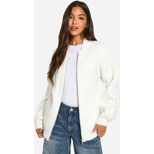 Chaqueta Bomber Oversize De Punto Con Cremallera - boohoo - Modalova