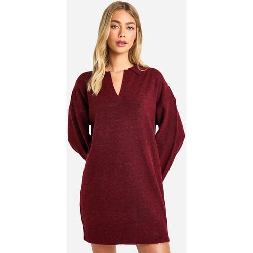 Vestido Jersey De Punto Suave Con Cuello De Polo Fino - boohoo - Modalova