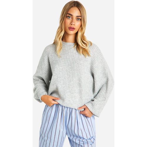 Maglione in maglia a coste morbide con maniche a palloncino - boohoo - Modalova