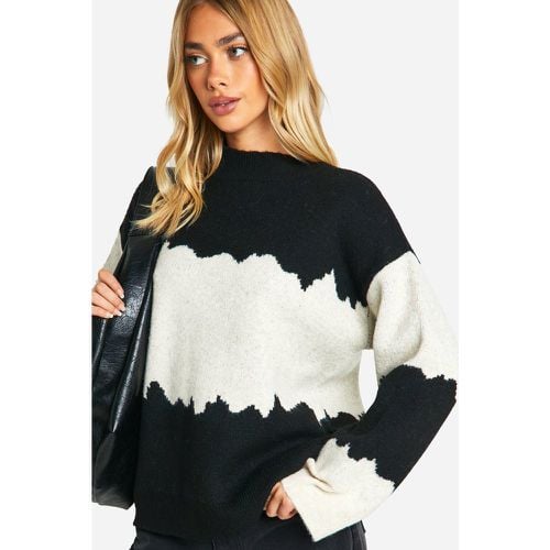 Jersey Oversize Con Colores En Bloque Y Rayas Abstractas - boohoo - Modalova