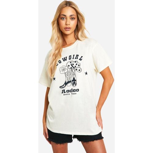 Camiseta Oversize Con Eslogan Cowgirl Rodeo - boohoo - Modalova