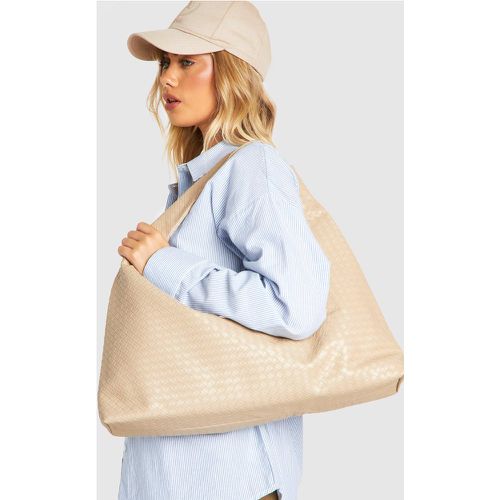 Bolso Tote Oversize De Tela, Beige - boohoo - Modalova