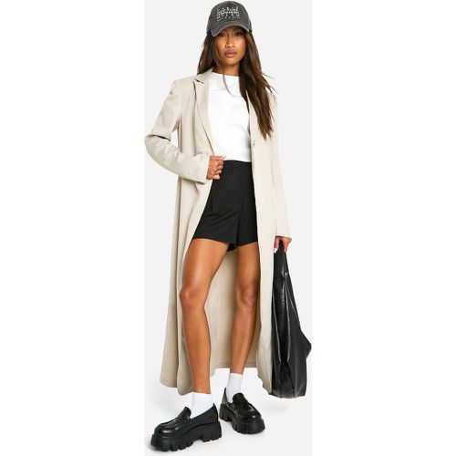 Blazer sagomato longuette, Beige - boohoo - Modalova