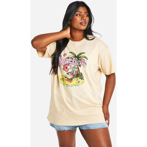Camiseta Plus Oversize Con Estampado Beach Club - boohoo - Modalova