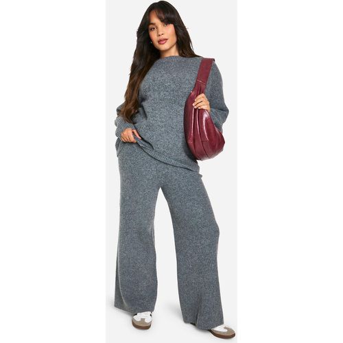 Pantaloni a gamba ampia Plus Size in maglia morbida - boohoo - Modalova