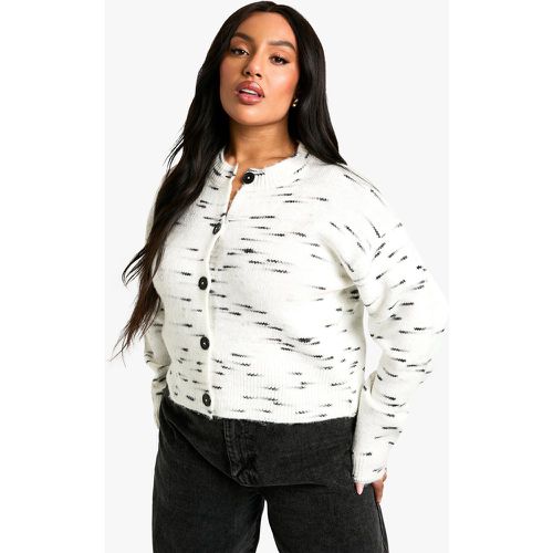 Cardigan squadrato Plus Size in maglia morbida in mélange - boohoo - Modalova