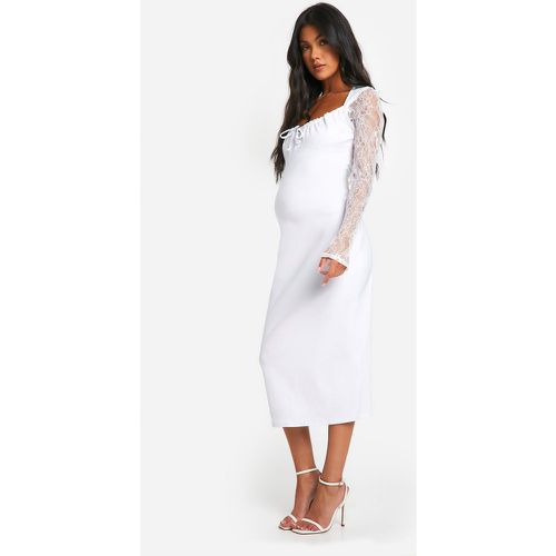 Maternity Bengaline Lace Sleeve Midaxi Bodycon Dress - boohoo - Modalova