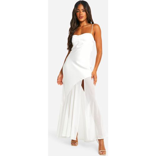 Vestito maxi in misto raso e chiffon - boohoo - Modalova