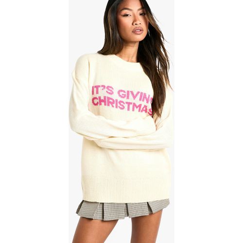 Jersey Oversize Navideño Con Eslogan It'S Giving - boohoo - Modalova