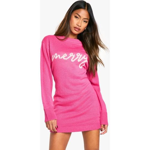 Vestido Jersey Navideño Con Eslogan Merry - boohoo - Modalova