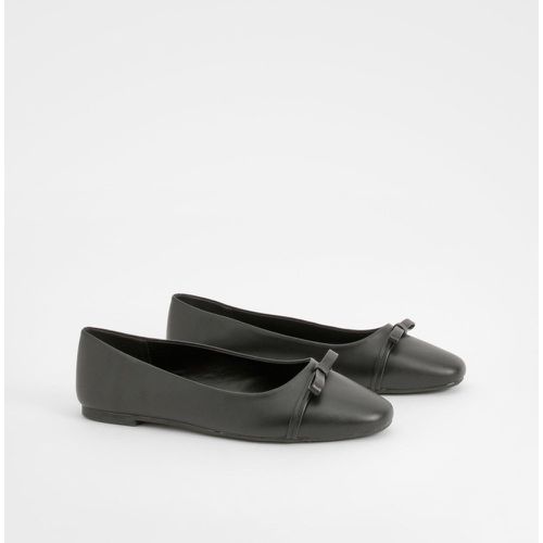 Ballerine con fiocco, Nero - boohoo - Modalova