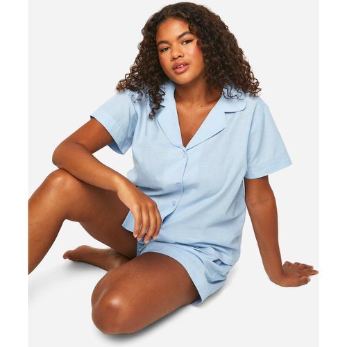 Set camicia Plus Size a maniche corte in popeline & pigiama corto - boohoo - Modalova