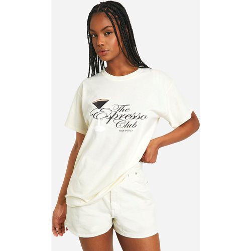 Camiseta Tall Oversize Espresso Con Estampado De Martini Club - boohoo - Modalova