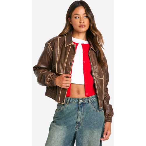 Chaqueta Tall Efecto Cuero Vintage - boohoo - Modalova