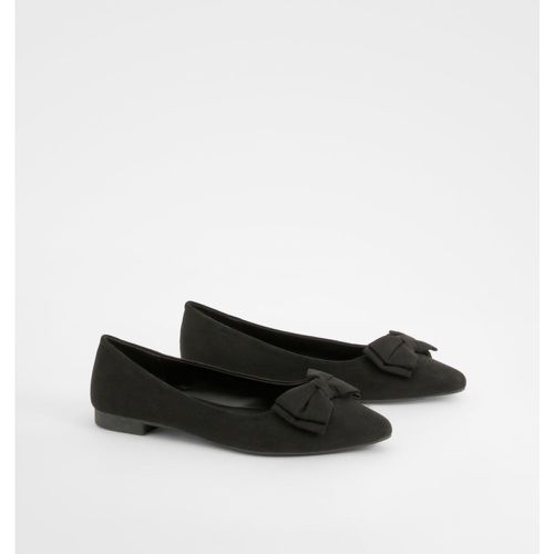 Ballerine a punta con fiocco, Nero - boohoo - Modalova