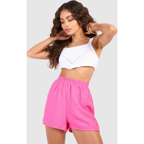Pantaloncini effetto lino, Pink - boohoo - Modalova