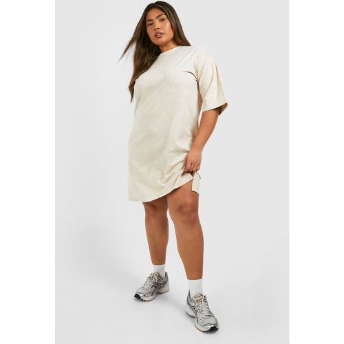 Vestido Camiseta Plus Oversize Con Lavado De Ácido - boohoo - Modalova