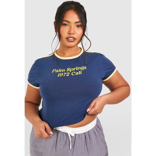 Camiseta Plus Con Ribetes En Los Filos De Palm Springs - boohoo - Modalova