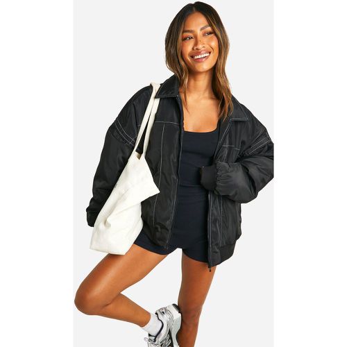 Chaqueta Bomber Oversize Con Costuras En Contraste - boohoo - Modalova