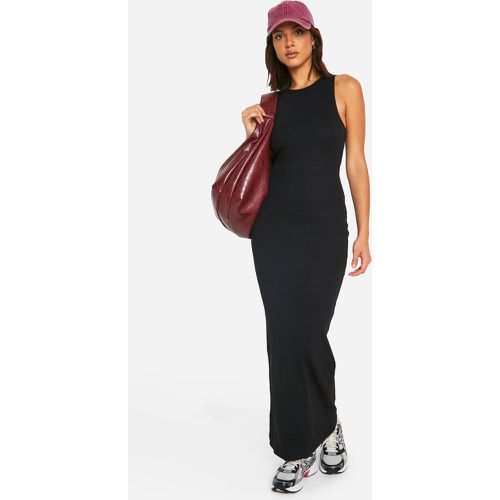 Vestito maxi Basic a coste con scollo a vogatore - boohoo - Modalova