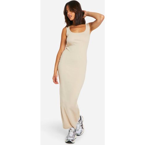 Vestido Maxi Básico De Canalé Con Escote En U - boohoo - Modalova