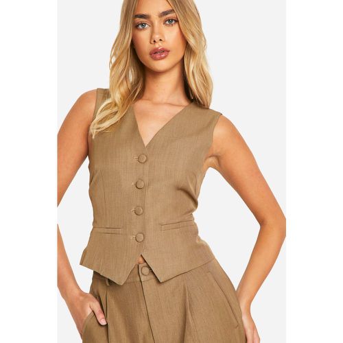 Chaleco Ajustado Jaspeado, Beige - boohoo - Modalova