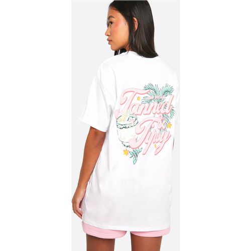 Camiseta Oversize Summer Con Eslogan Tanned & Tipsy - boohoo - Modalova