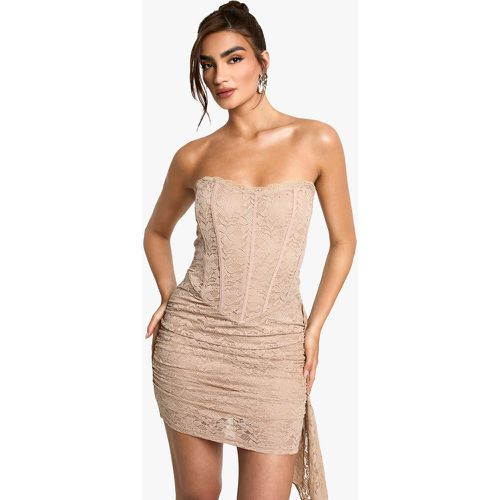 Vestido Mini Estilo Corsé De Encaje Con Incrustaciones - boohoo - Modalova