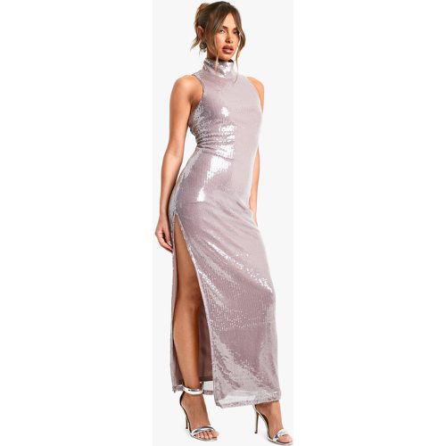 Vestido Maxi De Lentejuelas Con Cuello Alto - boohoo - Modalova