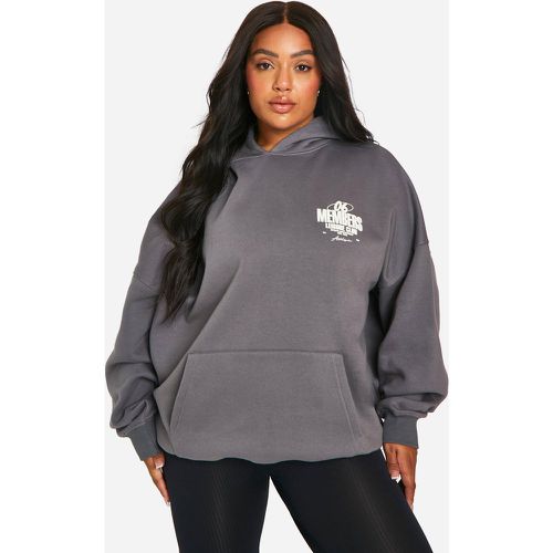 Sudadera Plus Oversize Con Capucha Y Estampado Members En La Espalda - boohoo - Modalova