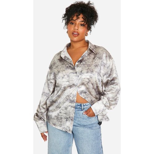 Camisa Plus Oversize Con Lavado A La Piedra - boohoo - Modalova