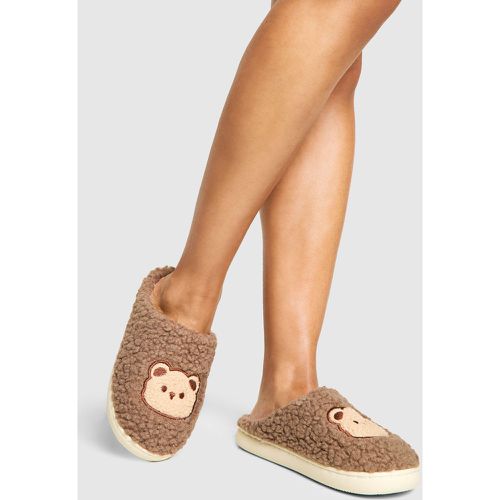 Zapatillas Mule Con Cara De Oso - boohoo - Modalova