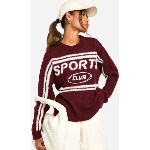 Jersey Oversize De Punto Con Cuello De Caja Sports Club - boohoo - Modalova