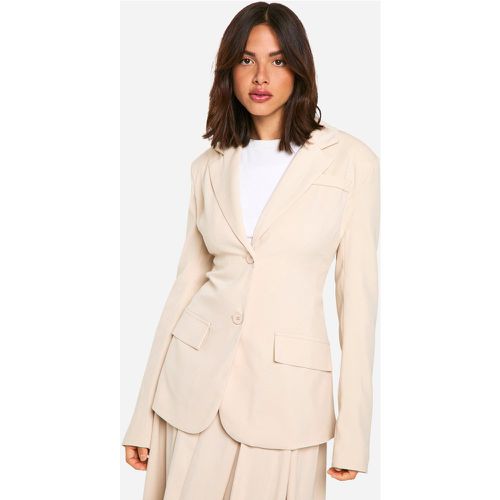 Blazer strutturato sagomato, Beige - boohoo - Modalova