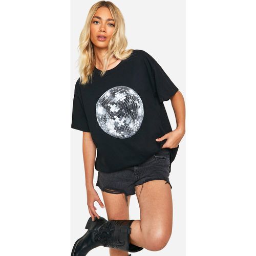 T-shirt oversize con stampa Disco - boohoo - Modalova