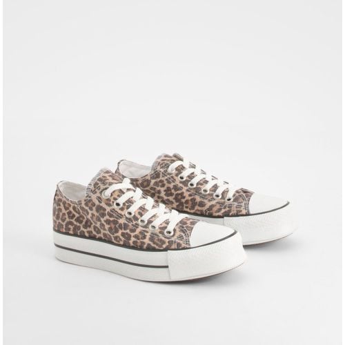 Zapatillas Deportivas Bajas Con Estampado De Leopardo - boohoo - Modalova