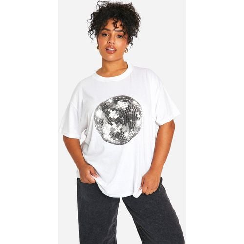 T-shirt Plus Size oversize con stampa Disco Ball - boohoo - Modalova