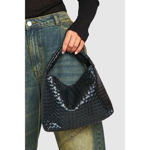 Bolso De Mano Efecto Cuero, Negro - boohoo - Modalova