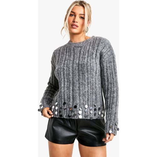 Maglione in maglia spessa con dettagli a disco - boohoo - Modalova