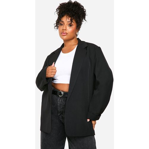 Blazer Plus Size rilassato con risvolti sui polsini - boohoo - Modalova