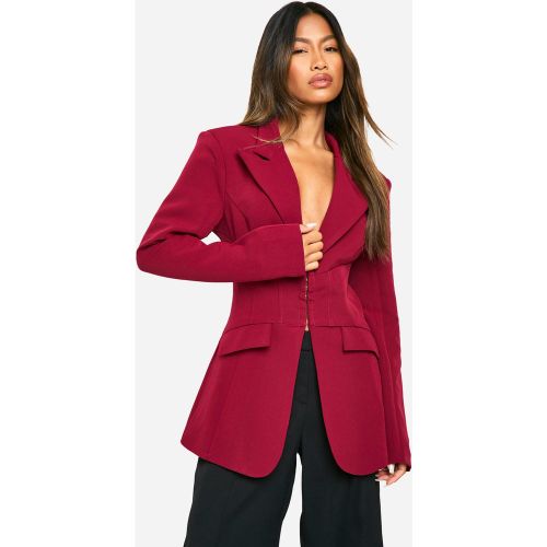 Blazer sagomato con cuciture in vita - boohoo - Modalova