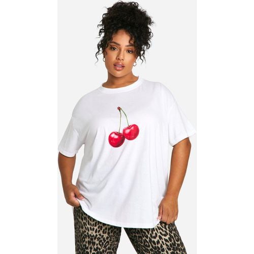 Camiseta Plus Oversize Con Estampado De Cerezas - boohoo - Modalova