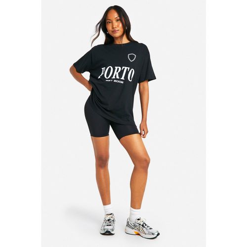 T-shirt oversize sportiva con slogan del Porto - boohoo - Modalova