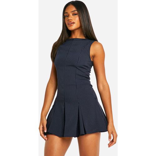 Vestido Mini Plisado De Raya Diplomática - boohoo - Modalova