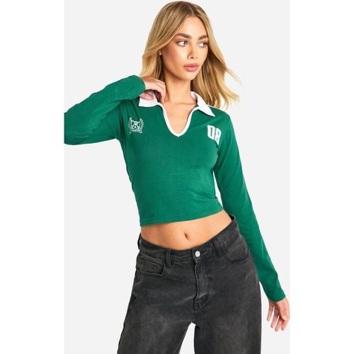 Top De Manga Larga Y Tela Jersey Con Cuello - boohoo - Modalova